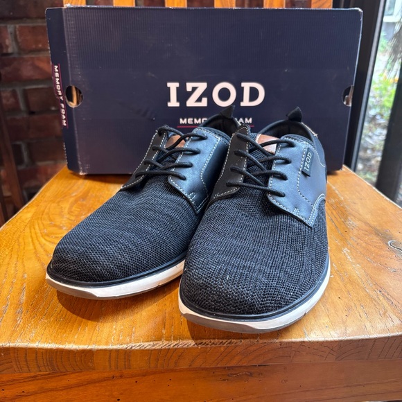 IZOD Men's Drift casual memory foam oxford shoes black 9.5 - Picture 1 of 6